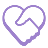 Cartoon love heart handshake