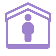 Cartoon person in house