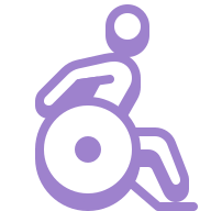 Cartoon person in wheelchair